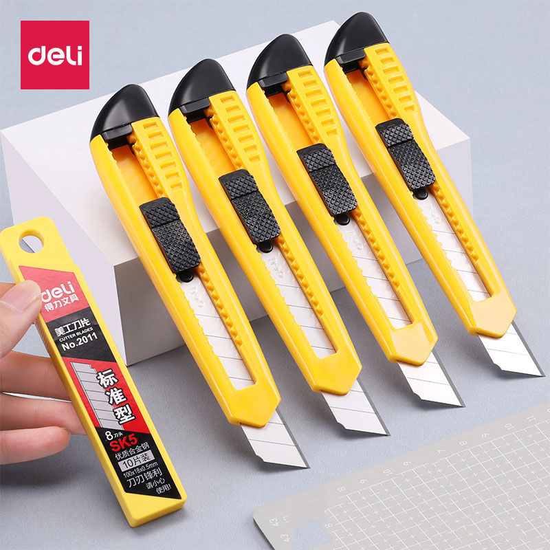 大号塑料18mm壁纸刀裁纸刀可锁止带器办公用品 大号5把