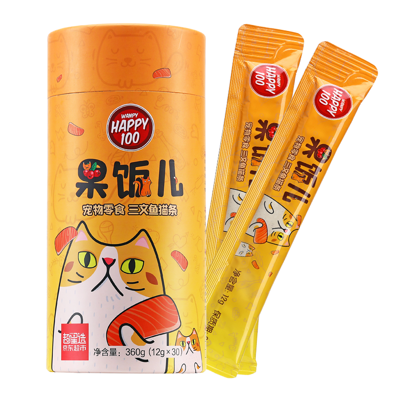 頑皮（Wanpy）嚕吸吸/果飯貓條貓濕糧貓零食成貓幼貓貓糧貓罐頭營養(yǎng)膏 三文魚口味【12g*60支】