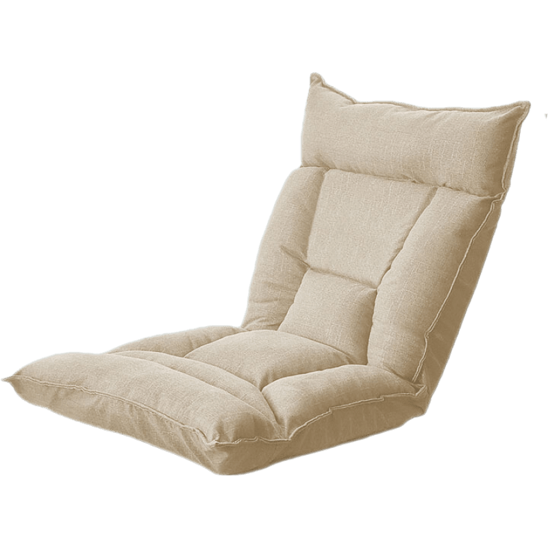 铁丫 懒人沙发榻榻米床上靠背椅子可折叠椅子单人小沙发床上卧室阳台飘窗休闲靠背椅可趟 加厚款浅卡其