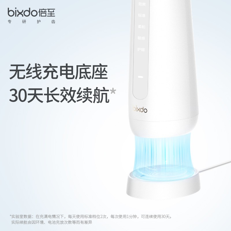 倍至（bixdo）冲牙器洗牙器水牙线洁牙器 便携 无线充电 5档模式 4支专业喷头 小奶瓶P50洁齿礼盒