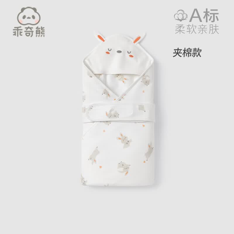 乖奇熊兔年新生儿纯棉包被0-6个月春秋婴儿抱被初生宝宝待产用品 白色/毛绒小兔(夹棉款)怎么看?