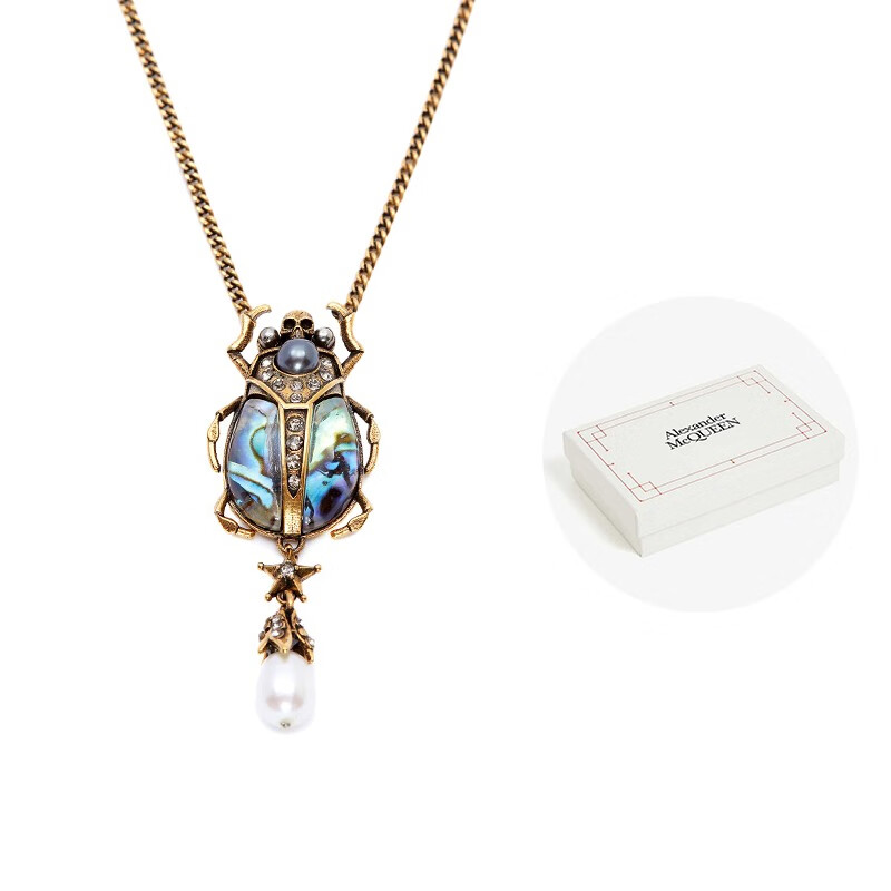 mcqueen)女士金属双层金龟子吊坠项链 553667 j160z 8695 金色