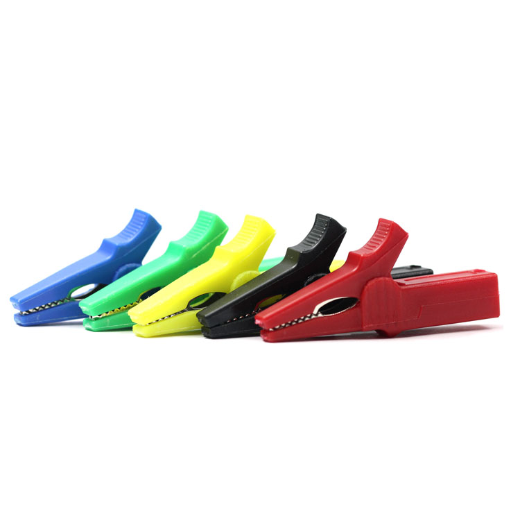 弹簧鳄鱼夹铜镀镍绝缘测试夹电夹电池电瓶夹小号20a电夹子600v p60037