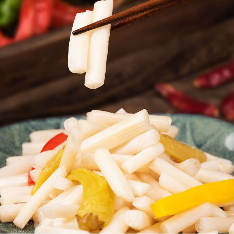 嫩个【江南鸿泰】酸辣泡藕尖泡椒泡藕带即食下饭菜凉拌清脆腌制泡