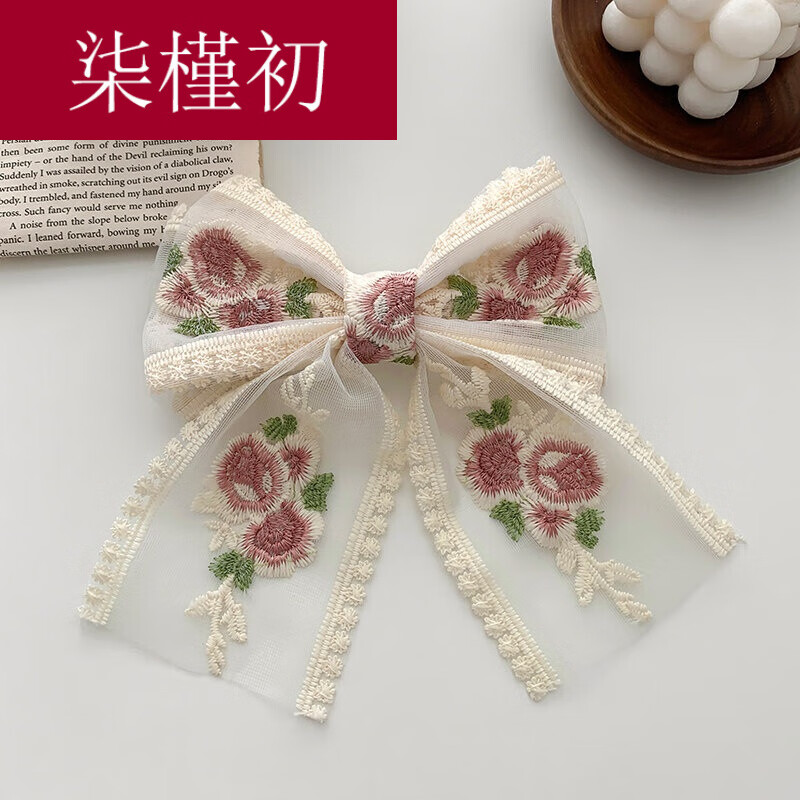 柒槿初 蝴蝶结丝带绑发头饰女夏天仙气发饰后脑勺发夹发圈头绳带飘带