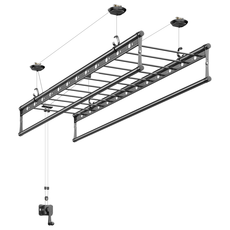 金贵夫人升降晾衣架阳台手摇晾衣杆四杆室内折叠晒衣架凉 2米+12根横杆