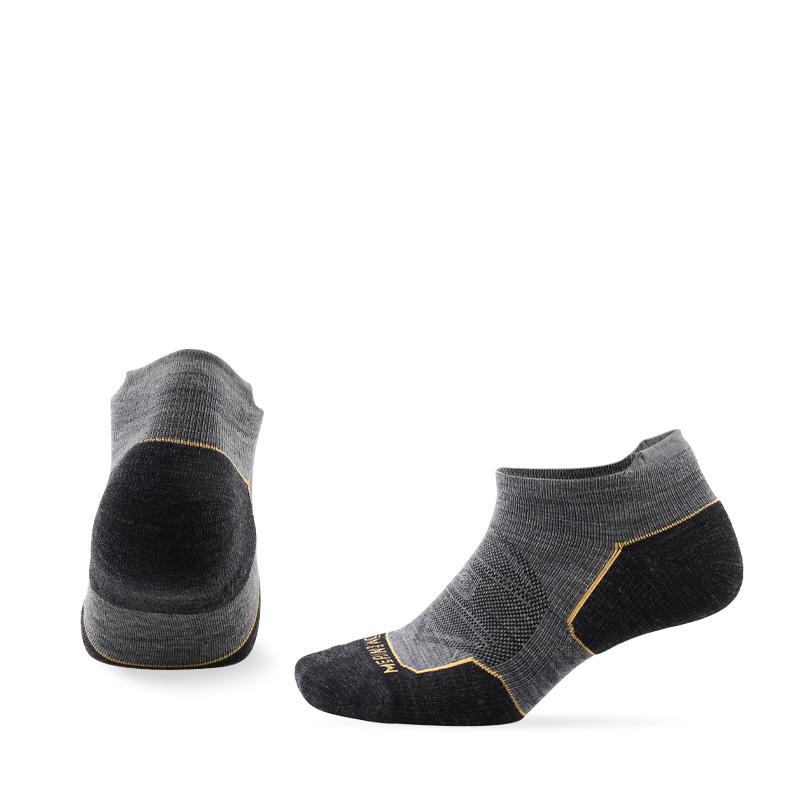 赛乐美丽诺羊毛袜柔软脚趾包裹以及脚背透气网眼设计舒适的男女款袜子 灰色船袜 L(43_46)/1双装