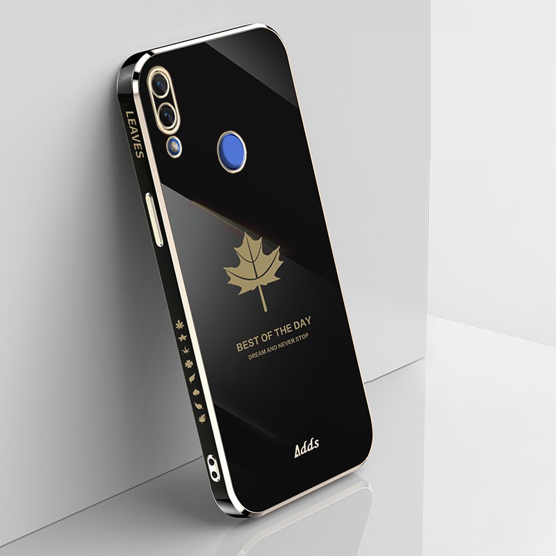 品美廉 华为nova3手机壳保护套 par-al00枫叶直边电镀软壳全包防摔