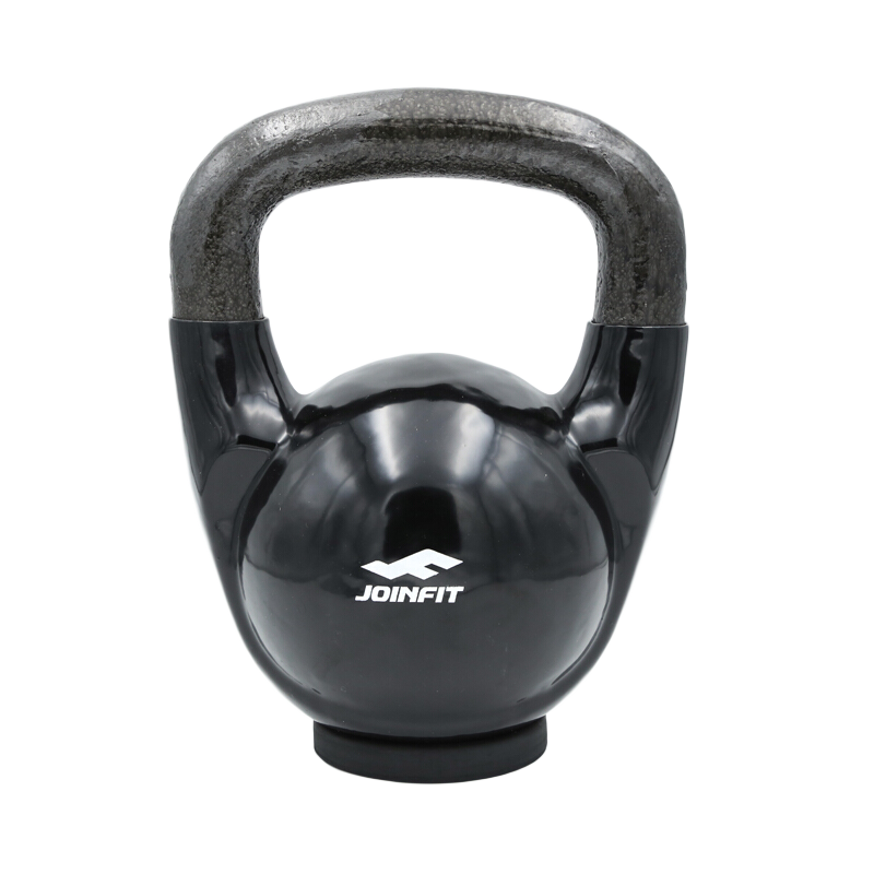 捷英飛健身壺鈴 男士女士包膠啞鈴 家用健身訓(xùn)練提壺壺鈴  20.4kg 黑色45磅