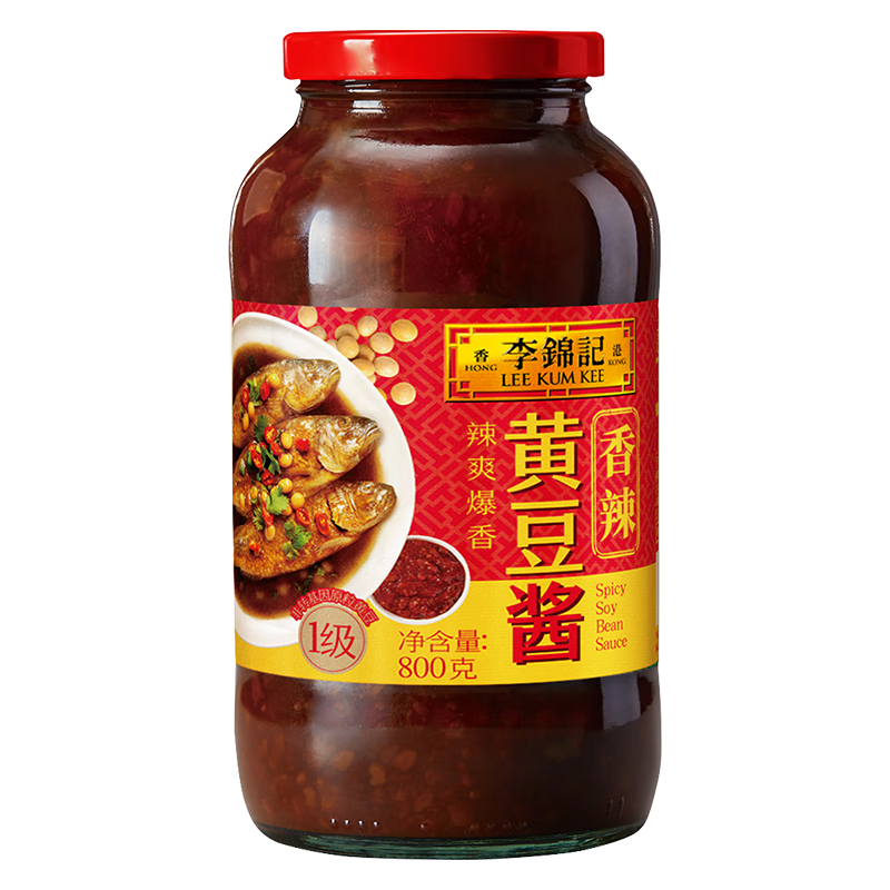 李锦记 辣黄豆酱800g 非转基因黄豆 传统酿造 炸酱面炖炒拌蘸调味酱