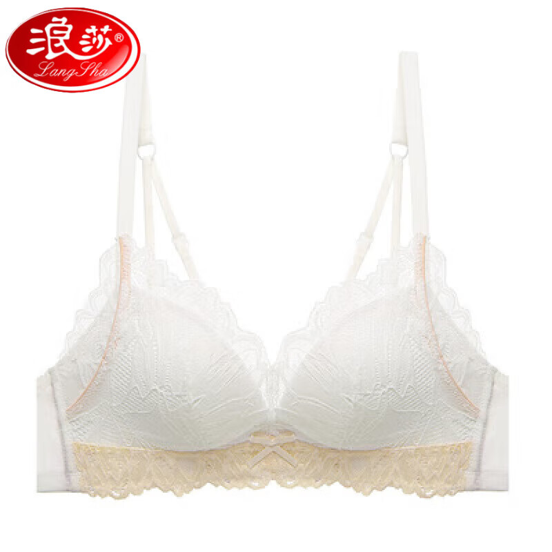 浪莎内衣女夏季薄款大胸显小胸聚拢收副乳无钢圈性感蕾丝胸罩套装