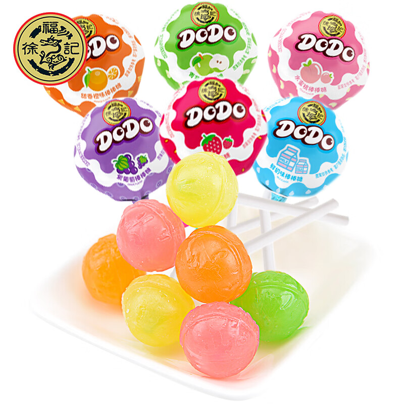 徐福记dodo多嘟棒棒糖 混合口味儿时怀旧办公室休闲零食 鲜菠萝味500g