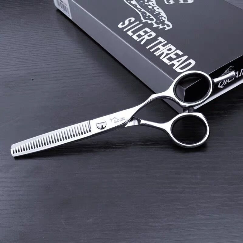 丛林豹美发剪刀淬火 丛林豹平牙剪无痕美发剪理发店用剪刀套装 6寸