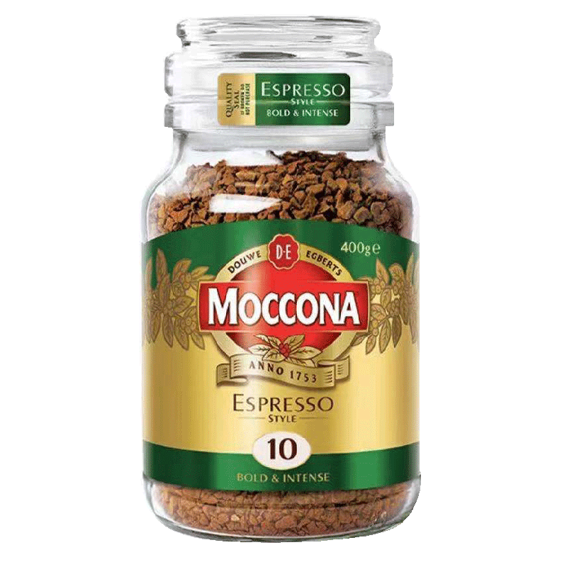 摩可纳Moccona 意式浓缩冻干速溶咖啡 无蔗糖黑咖啡 400g