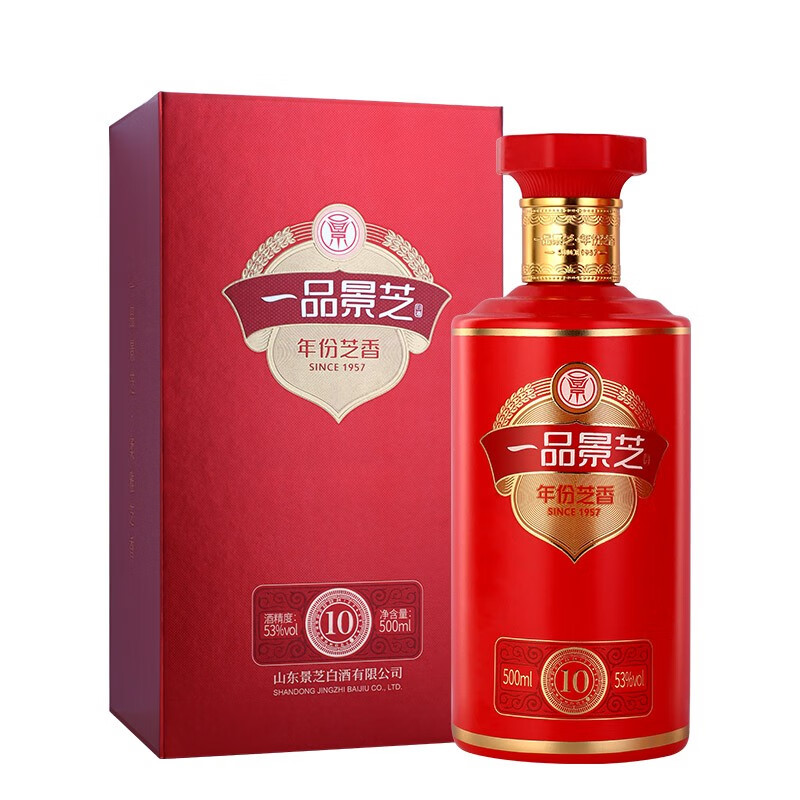 景芝一品景芝芝香系列 芝麻香型白酒高度 年货节日礼品 53度 500ml 1