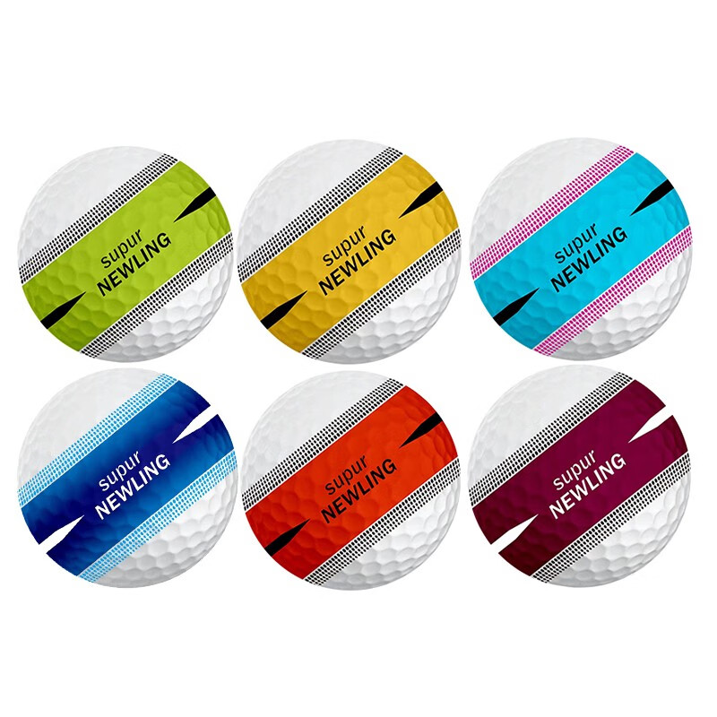GVOVLVF高尔夫球三层比赛球360度无缝对齐推杆线高密度大动能远距球散装 6颗 彩色