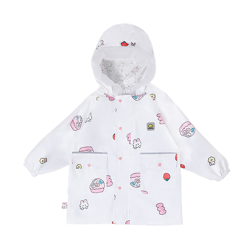 lemonkid兒童雨衣男女童學(xué)生輕薄透氣防雨服幼兒園小孩雨披 菲爾粉 L 