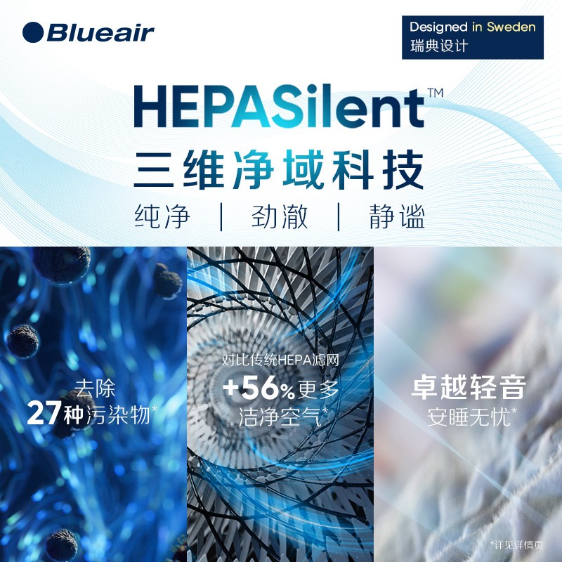 布鲁雅尔(Blueair)空气净化器 智能菌盾7410i 除甲醛除细菌除二手烟雾霾PM2.5 钢铁大白