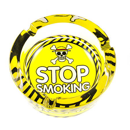 创意个性烟灰缸高白料水晶玻璃 禁止吸烟 直径10cm烟缸