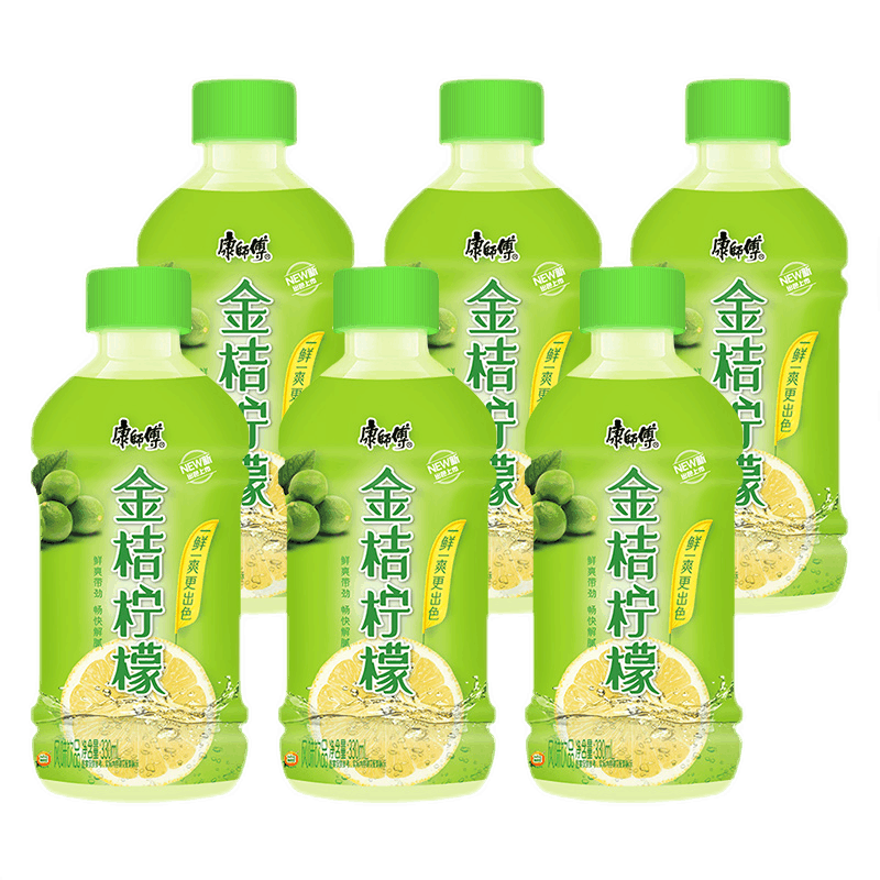 康师傅茶饮料330ml小瓶装夏季饮品饮料 330ml 6瓶 金桔柠檬