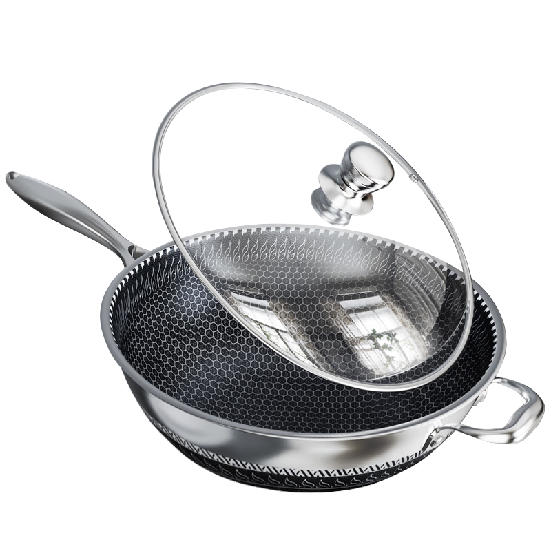 �հ��ȣ�HZIB���¹���ճ��316����ֳ������˹���������ƽ�׳������¯ȼ��ͨ�� ˫����+�������ھ�32�⾶ 34cm