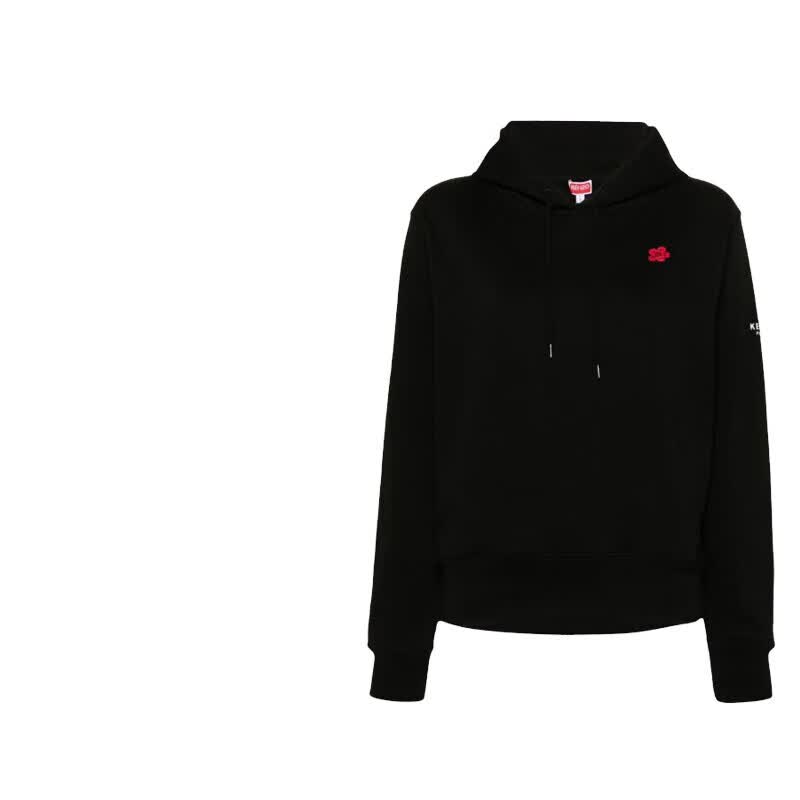 KENZO礼物女士刺绣小花经典连帽长袖卫衣FE6 2SW163 4MF 黑色 M