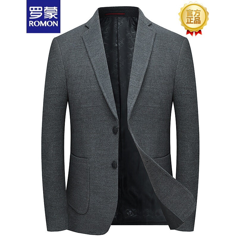 2021男士西服流行趋势,今年流行的男西装款式 romon/罗蒙轻奢高档品牌2021中年男士西服中老年男装宽松休闲西装单西