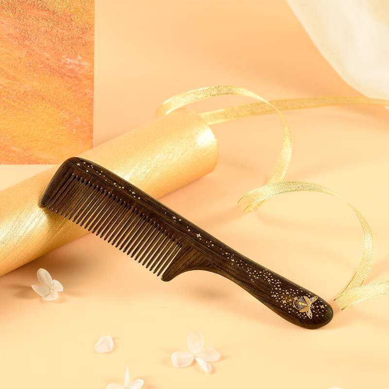 谭木匠 漆艺礼盒梳流萤天然木梳子创意生日礼物 礼盒