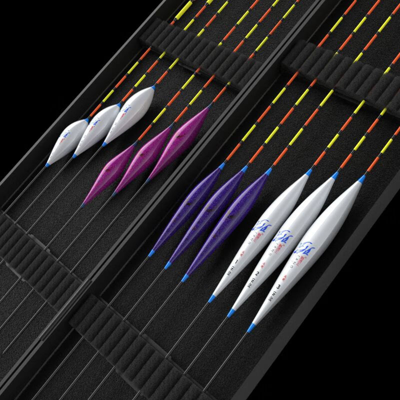 宰搂高灵敏野钓浮漂纳米加粗醒目鲫鱼漂盒装鱼漂组合套装全套成品鱼标 套装07