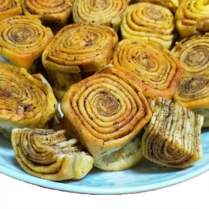 友军甘肃民勤特产灶卷迷你胡麻盐卷卷烤花卷健康休闲小吃1斤35个 2斤