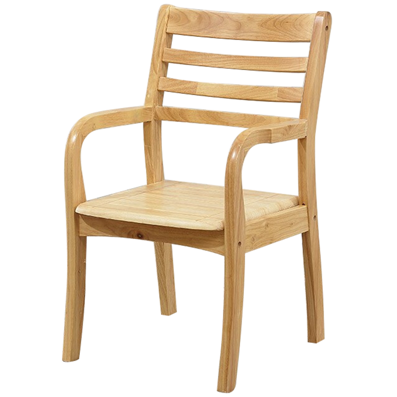 森雅特 实木椅子 靠背办公电脑家用椅子胡桃色餐椅凳子原木色实木围椅敬老院实木老人椅特价休闲椅 205#原木色(42cm坐高) 【无软包坐包】