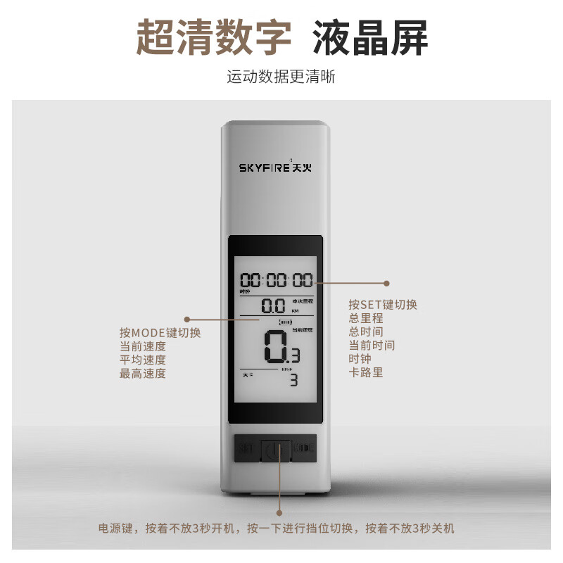 天火（SkyFire）干将自行车灯前灯强光手电筒夜骑行公路山地车码表一体后尾灯支架 白色/码表一体+感应尾灯/2000mAh