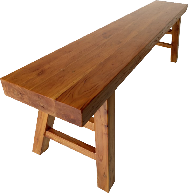 多颂 长凳实木长条凳板凳榆木餐凳家用复古矮凳茶桌凳子 100*25*50自然边