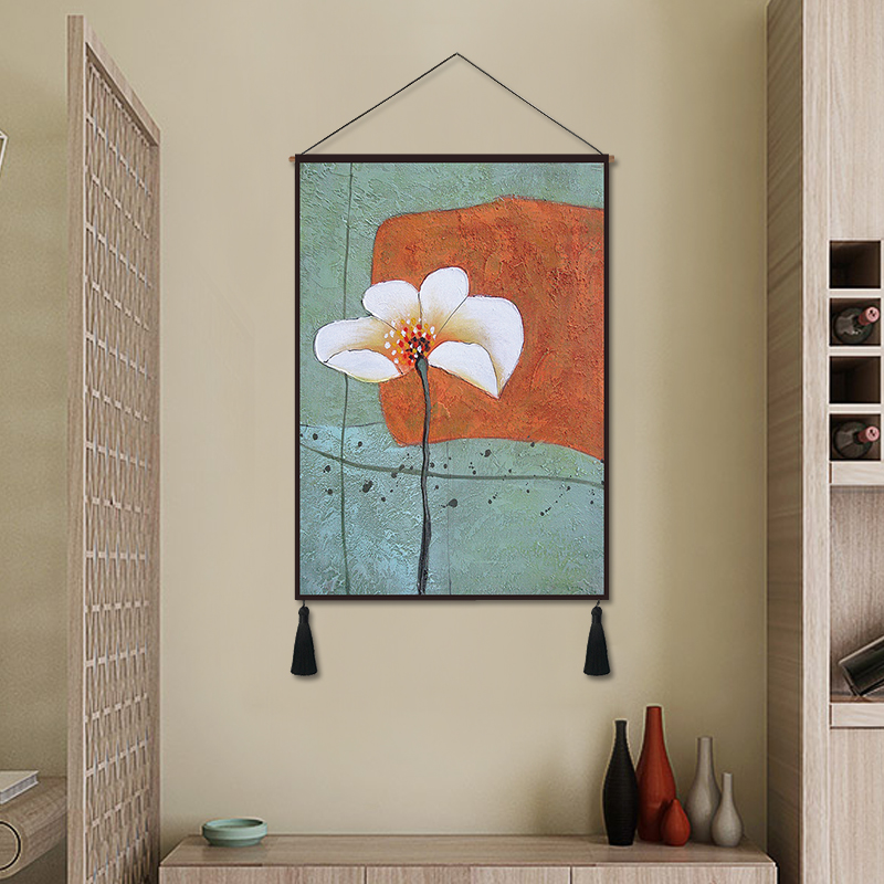 太美鑫美式荷花油画挂毯现代简约抽象北欧风格玄关装饰布画过道走廊壁毯 G51-3【45-65cm】使用感如何?