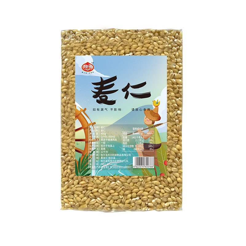 坤予 东北麦仁大麦米 袋装五谷杂粮煲粥材料 400g*3袋