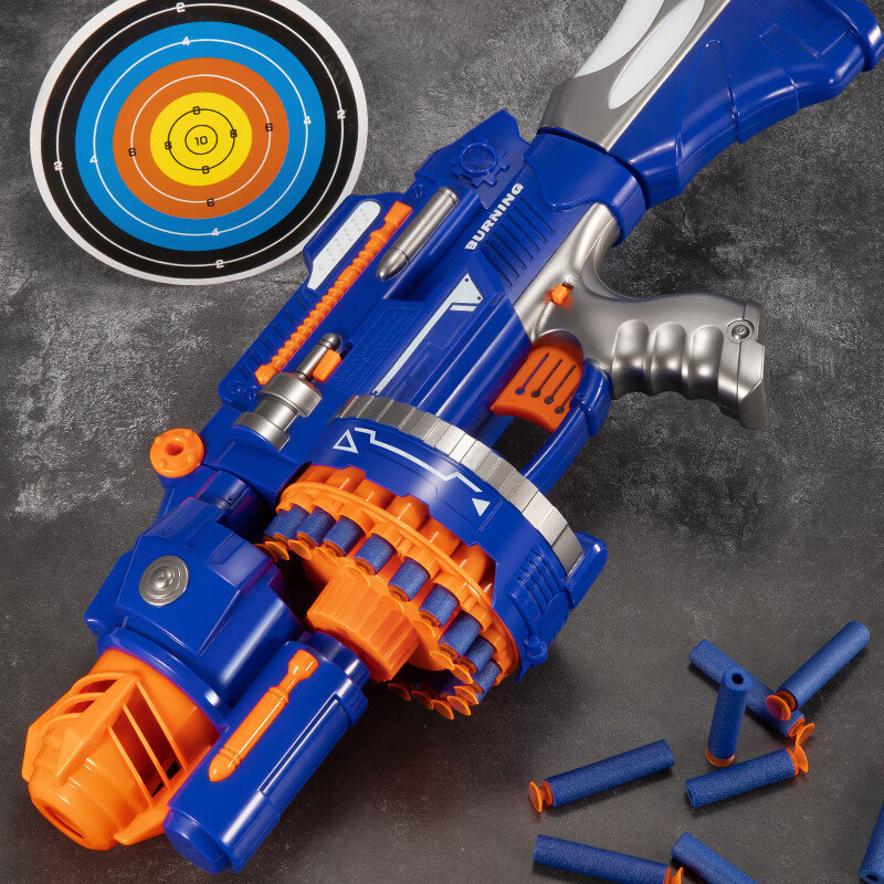 糖米儿童加特林玩具枪可发射软弹枪电动连发吸盘冲锋枪男女孩生日61六一儿童节礼物