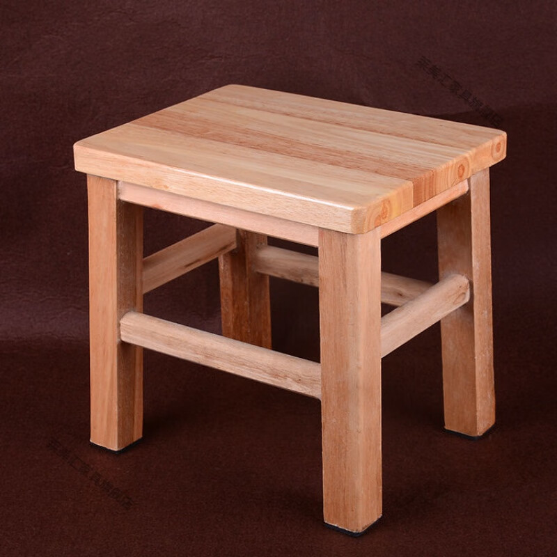 莱美汇橡木实木小凳子家用成人矮凳橡木小方凳木板凳椅子小木凳凉板椅 27长23宽27高