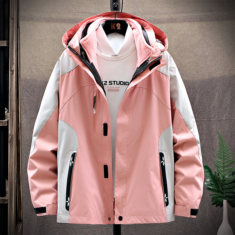 jerrie mock户外秋冬季冲锋衣三合一可拆卸两件套潮牌加绒加厚登山服