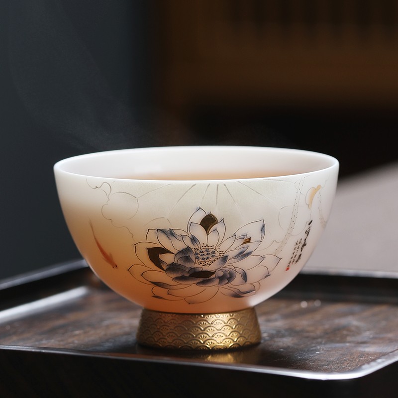 multipotent妙色清欢主人杯 黄旭东大师作品手工堆金工艺伴手礼盒装