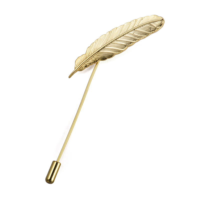 百搭镀金羽毛胸针一字插针男西服配饰女毛衣防走光蝴蝶扣送亲朋好友的