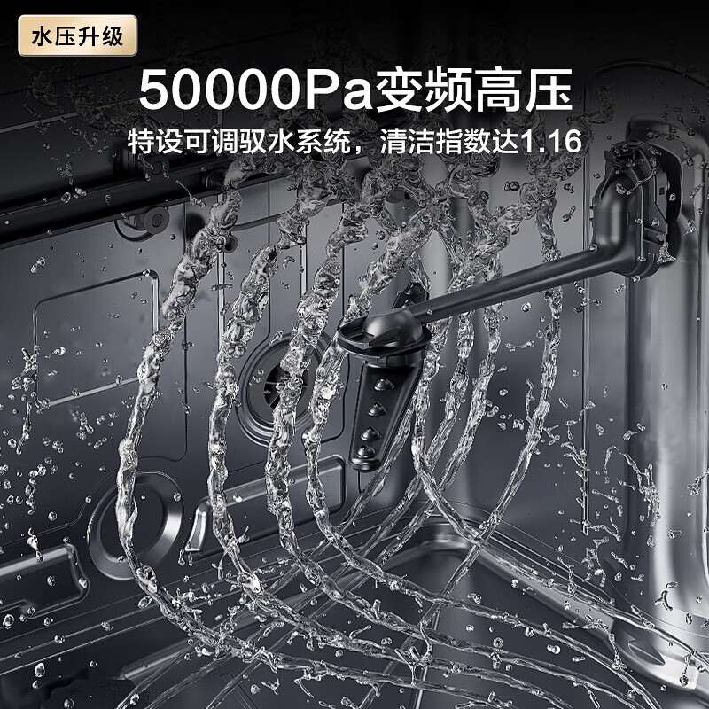 海尔（Haier）16套大容量嵌入式家用洗碗机大魔王W30Pro 5万帕高水压双80℃高温智能开门速干EYBW164286GGU1