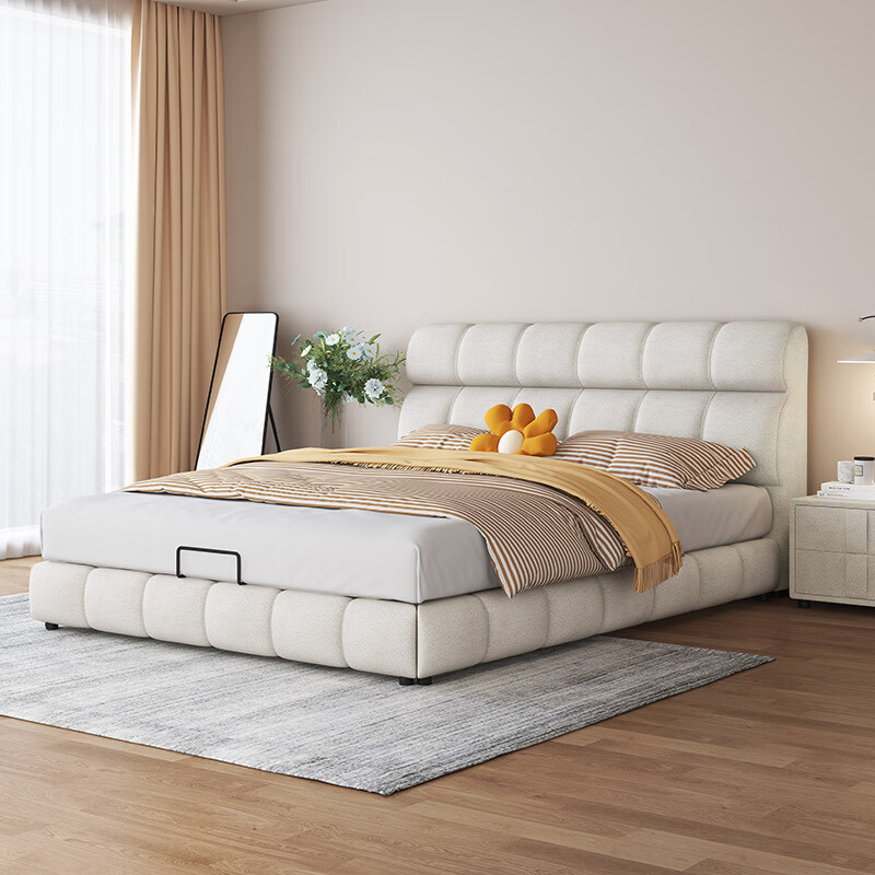 雅兰小街科技布床意式轻奢极简现代简约卧室小户型伴夜床网红ins风