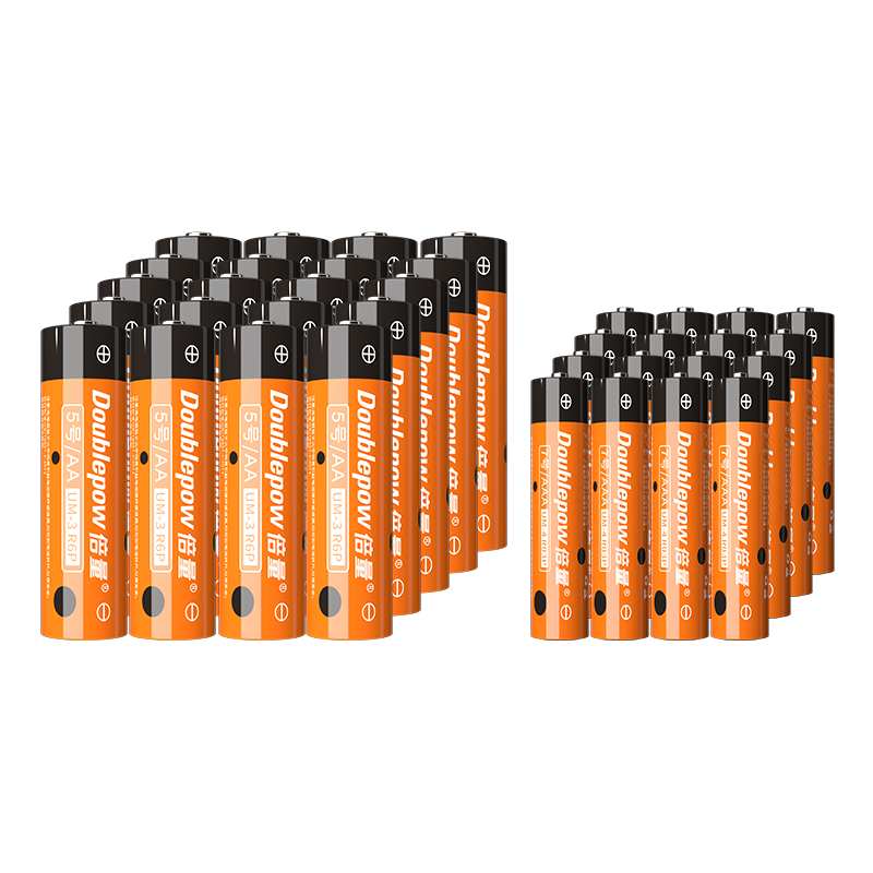 倍量 电池5号20节+7号电池20粒装 碳性干适用于挂钟遥控器等 5号电池20粒+7号20粒