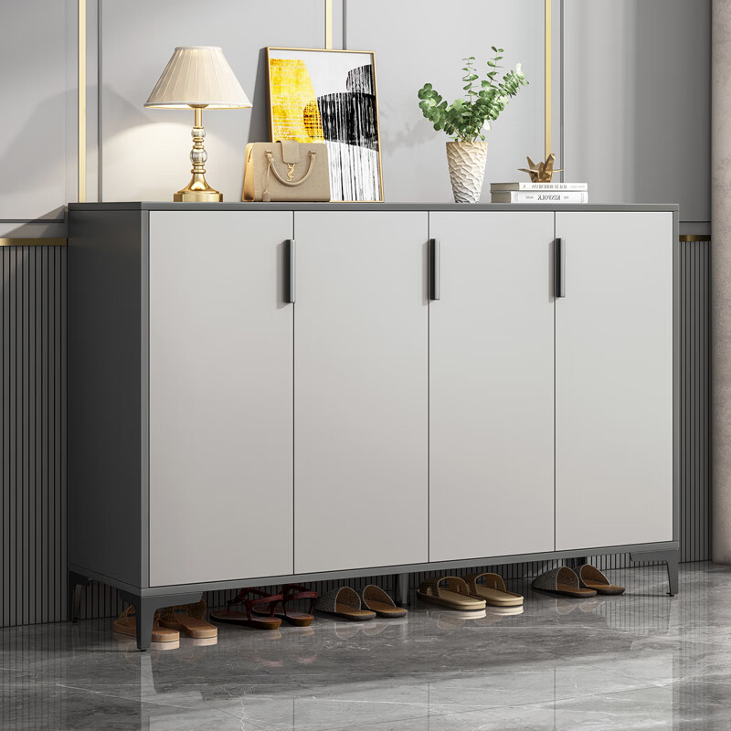 墨申轻奢玄关鞋柜家用门口入户收纳柜一靠墙体大容量储物鞋架多层