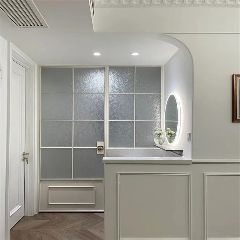 妙普乐厕所门 法式白色奶油风复古门极简卫浴铝合金平开门厨房卫生间