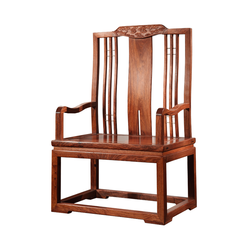 一舍 红木家具非洲花梨(学名:刺猬紫檀)椅子靠背椅成人家用主人椅凳子单人阳台客厅泡茶茶几椅子 悦几主人椅