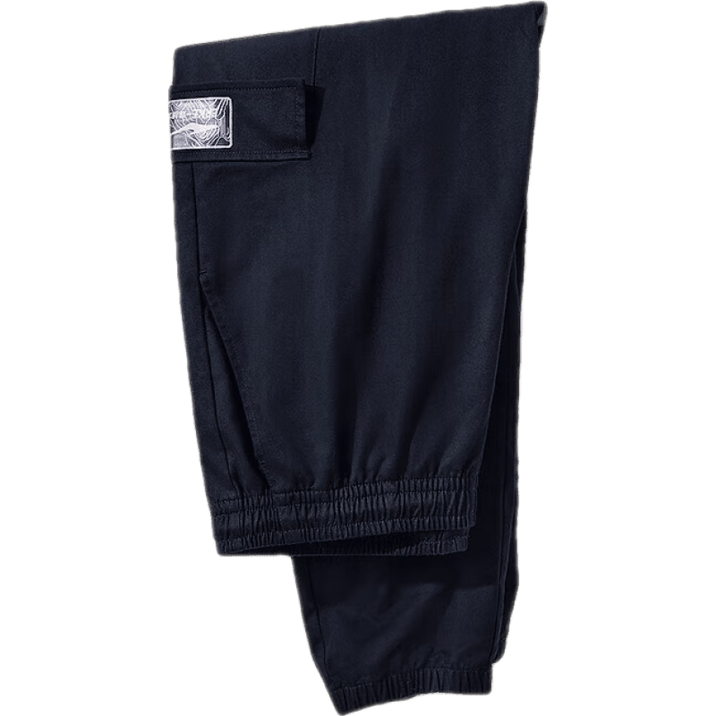 鸿星尔克 伍岳独尊 运动裤 男款 春秋 休闲工装束脚裤 正黑 L 49元