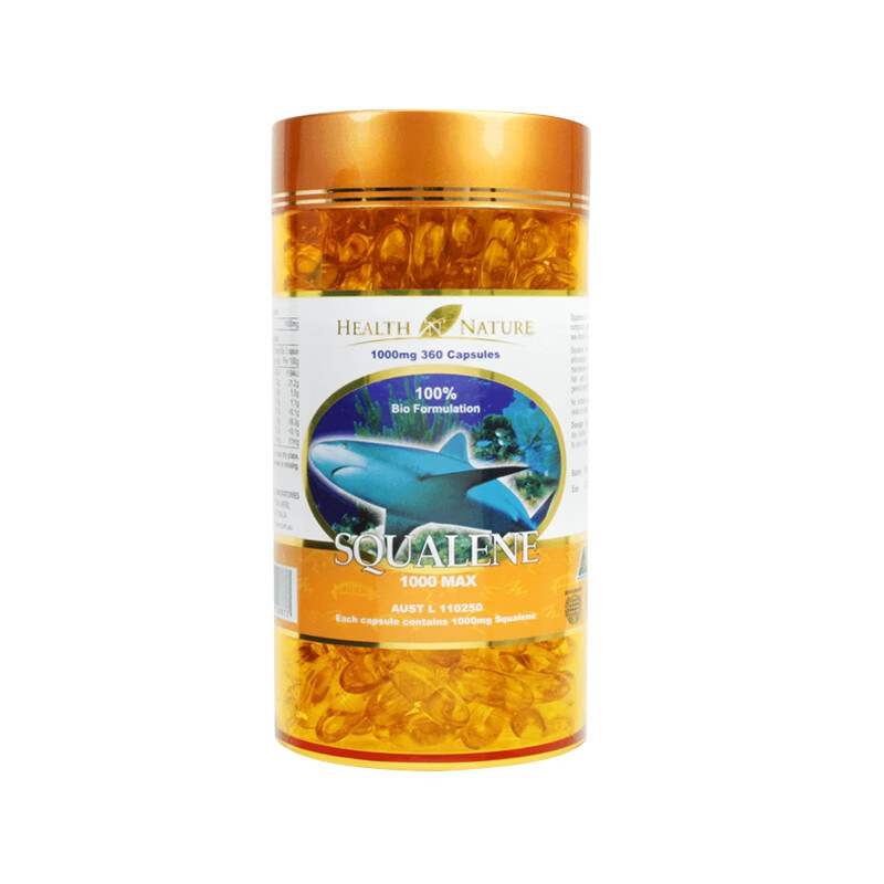 澳洲 health n nature100%鲛鲨烯1000毫克角鲨烯含氧鱼油 360粒
