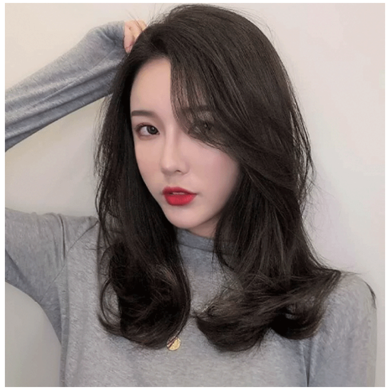 天使丝丝 假发女中长发微卷网红中分无刘海长卷发假发套锁骨发全头套