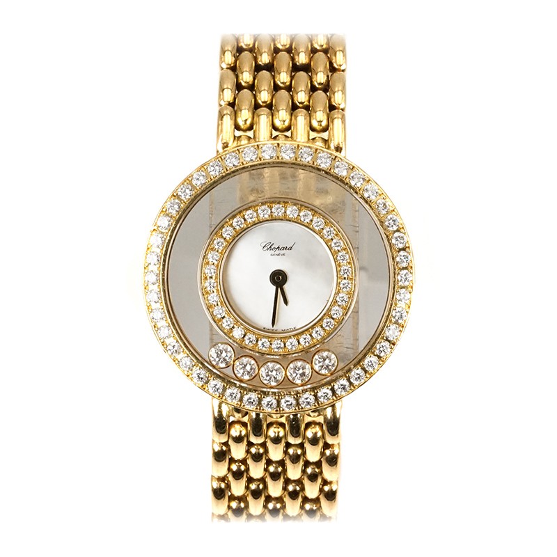 【二手95新】萧邦happy diamonds系列18k金镶钻女表205691-0001二手